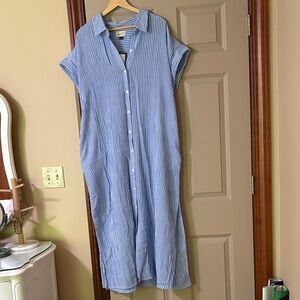 NWT Universal Thread Blue and White Striped Midi Dress